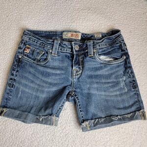 MEK Denim Size 28 Leeds Altered Cutoff Jean Shorts Rise Relaxed Dark Wash Denim